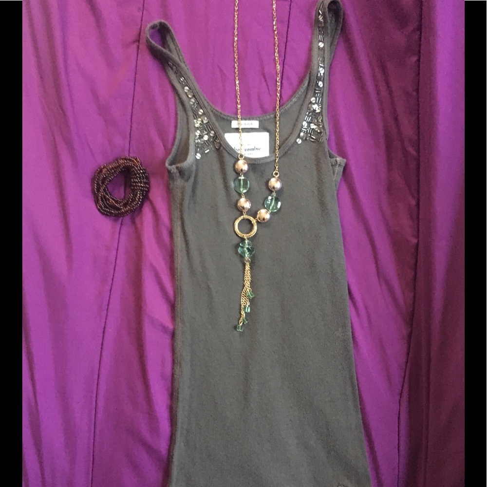 💕 Abercrombie tribal brown tank top
